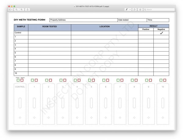 Meth testing form preview Meth testing form preview